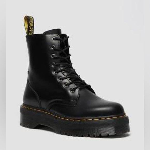 Dr. Martens Shoes - Dr. Martens Black Jadon Boot Smooth Leather Platforms